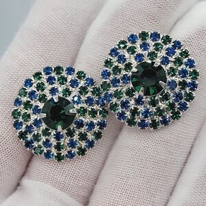 Blue & Green Crystal Earrings #2465